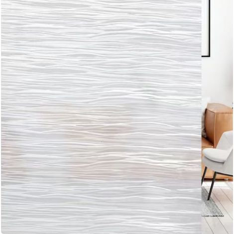Film d'intimité pour fenêtre en verre dépoli, électrostatique bloquant le soleil pour salle de bain et bureau, revêtement non adhésif 45 x 200 cm (1/5)