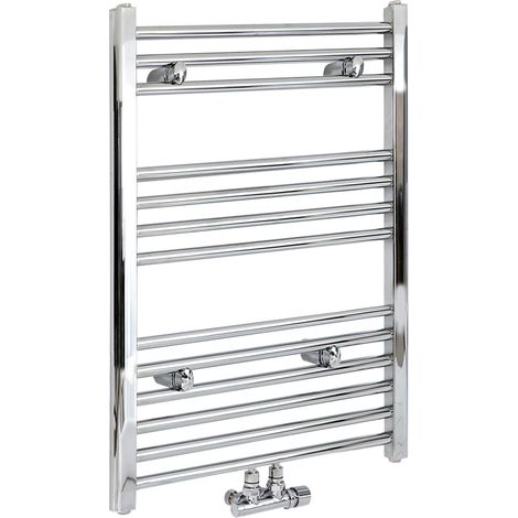 Hudson Reed Neva - Sèche-Serviettes Design Moderne - Raccordement Central - Chromé - 80.3 cm x 50 cm
