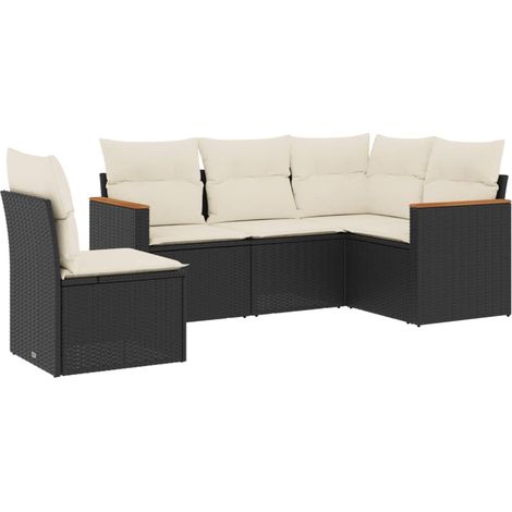 Maison Exclusive - Set de muebles de jardín 5 pzas y cojines ratá (1/3)