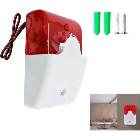 Alarme Lumineuse Sonore Clignotante avec Sirène 220V, Sirène d’Alarme 220V pour Machines et Sécurité Extérieure, Alarme Sonore et Visuelle à 110 DB et 150 Clignotements/Minute pour Bâtiments Publics (1/5)