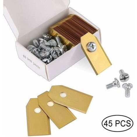 45 x Lames de Couteau en Titane pour Toutes Les Tondeuses Robotiques Husqvarn/Automower/ Yardforce/Gardena(3g-0.75mm) Avec 45 Vis, Lames de Rechange pour Modèles 105,310,315,320,420,430x,r40i (1/5)