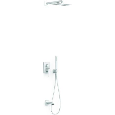 Kit mitigeur encastré 3 voies Rapid‑box pour douche Slim Blanc mat - TRES 20237303BM