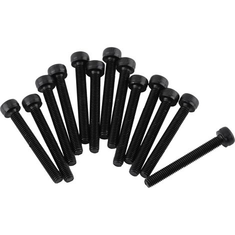Vis à tête cylindrique creuse hexagonale M3 noir, lot de 50 vis à métaux filetage complet (M3x25mm)