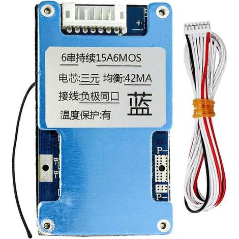 Carte de charge pour batterie lithium-ion LMO ternaire 18650 6S 22,2 V 15 A (couleur aléatoire)