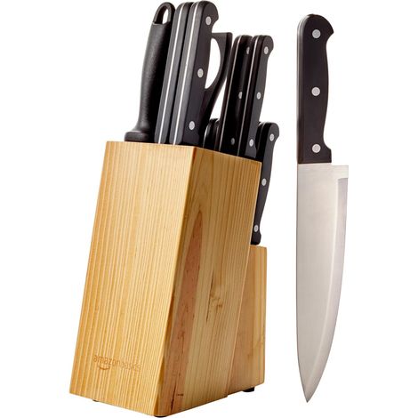 Basics Bloc de Couteaux 14 pièces, Noir