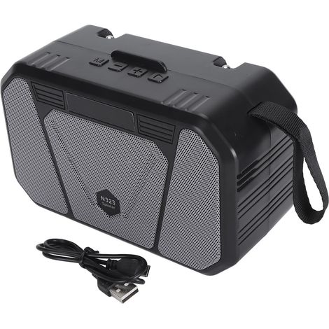 Ortviai Enceinte Bluetooth Solaire Portable avec Radio FM, Lecteur USB/SD/AUX – 5 W, Batterie 800 mAh