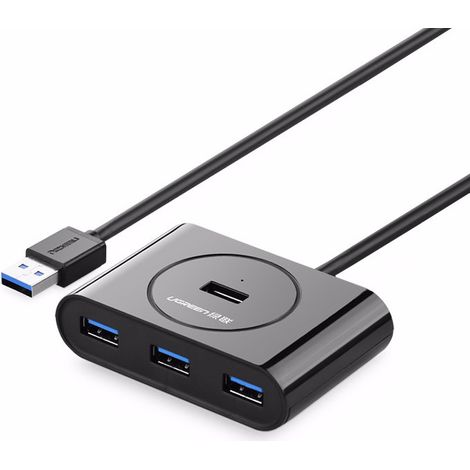 Hub USB Ugreen CR113 vers 4 ports USB 3.0 5 Gbit/s, 1 m (noir)