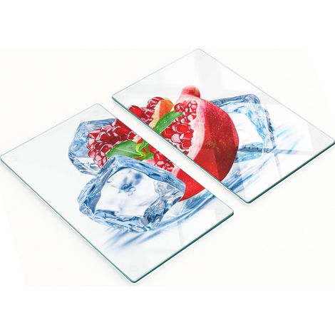Dekorative Glas-Schneide- und Servierbretter Granatapfel mit Eis 2x30x52 cm (1/5)