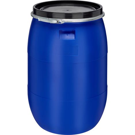 Garronda 180 Liter Regentonne mit Deckel Weithalsfass aus HDPE Regenfass für Garten Fass Regenwassertonne Futtertonne Universalfass Wasserfass Regentonnen Lebensmittelfass Wassertank GD-0078, Blau