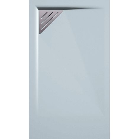 Receveur de douche 90x160 cm extra plat TRINITY gris cendre en résine minérale grille à Gauche
