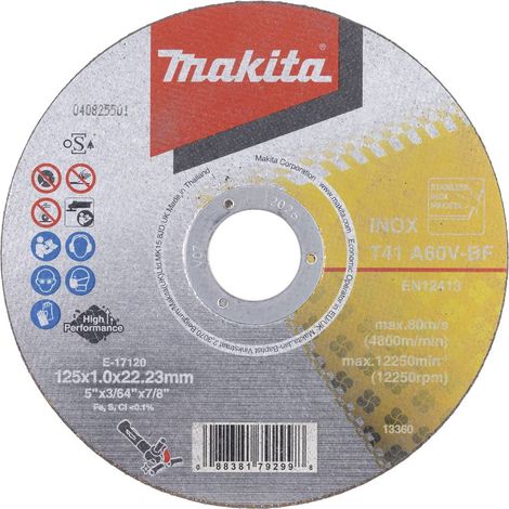 Makita E-17120-12 Disco di taglio dritto 125 mm 12 pz. Metallo, Acciaio inox