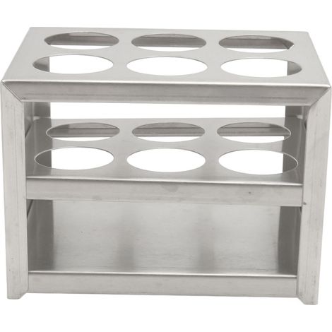 Support métallique pour tubes à essai, 6 trous, 1,18 pouce, support pour tubes à centrifuger en acier inoxydable renforcé à trois couches, adapté aux laboratoires et aux écoles. (1/5)