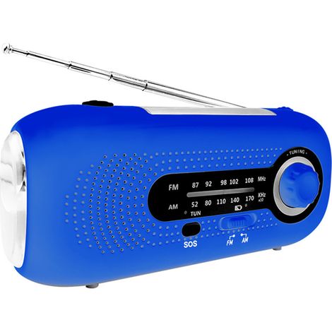 Radio D'Urgence Solaire - Radio AM FM + Alarme Météo + Lampe LED + Manivelle - Autonome Sans Batterie Incluse - 1 Pièce (1/5)
