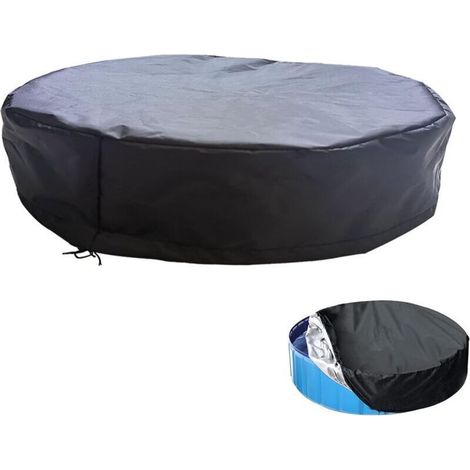 Shunfaji Schutzhülle für röhrenförmige Schwimmbecken, wasserdichte runde Schwimmbeckenabdeckung, staubdicht, geeignet für runde aufblasbare Schwimmbecken, Schwarz (245 x 20 cm) (1/5)