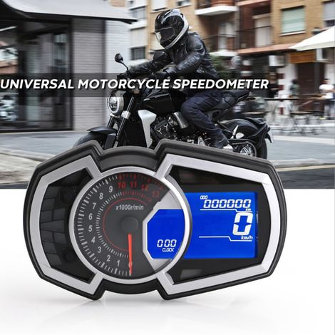 Compteur de vitesse, compteur kilométrique et compte-tours mécaniques LCD universels pour motos 1, 2 et 4 cylindres (1/5)
