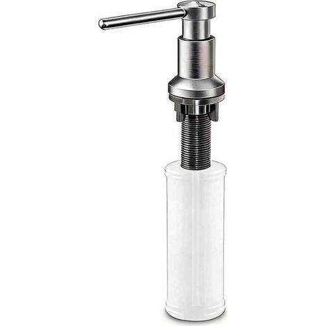 Distributeur de savon de cuisine intégré, distributeur de liquide vaisselle durable, en acier inoxydable 304, bouteille de 350 ml.