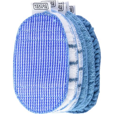 BLACK+DECKER FSHSMPS-XJ Confezione contenente 2 panni in microfibra, 2 panni per la pulizia del bagno, 1 panno ruvido, 1 panno da lucidatura applicabili su accessorio SteaMitt™ (1/3)