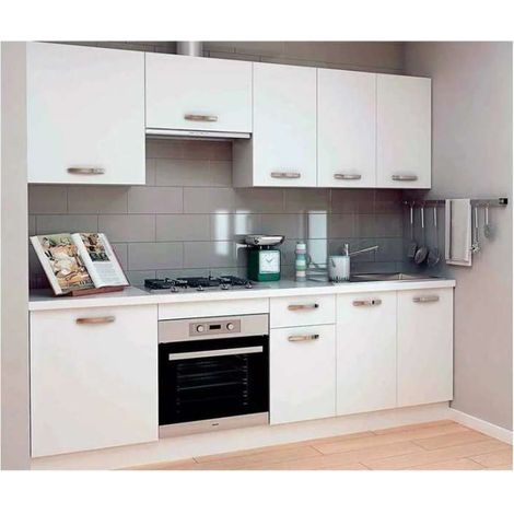 Cocina completa con zocalo y encimera 240 cm(ancho) color blanco KIT-KIT (1/7)