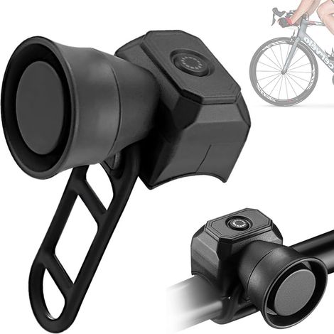 Electric Bicycle Bell, 130dB Electronic Bicycle Bell, Waterproof IPX4 Portable USB Charging Bike Horn 5 Modes Ring for Adults Children Mountain Bike Road BMX Scooter Black