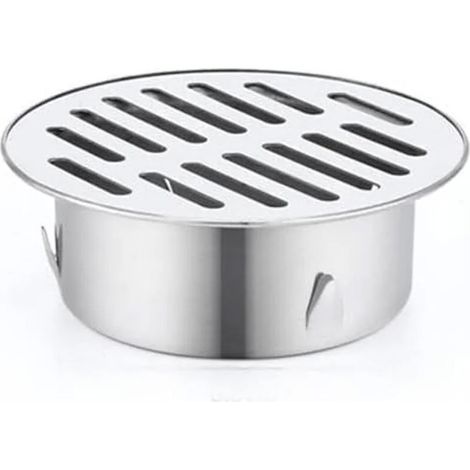 Siphon de sol rond en acier inoxydable, grille en acier métallique, filtre anti-encrassement, balcon extérieur, cour, outils ménagers (90 m) (1/4)
