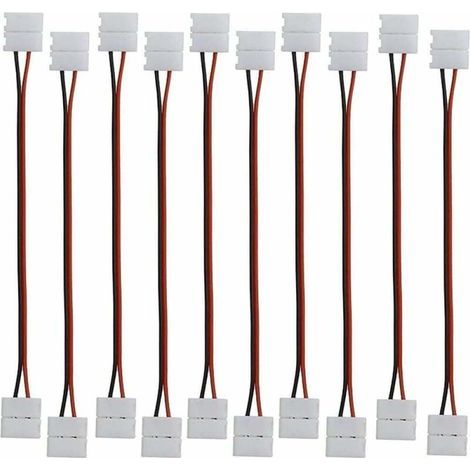 Connecteur pour ruban LED 2 broches. câble d'extension flexible. ruban LED flexible 2 broches. connecteur d'angle pour rubans LED monochromes SMD 5050 5630 de 10 mm de large et 17 cm de long - Versail (1/5)