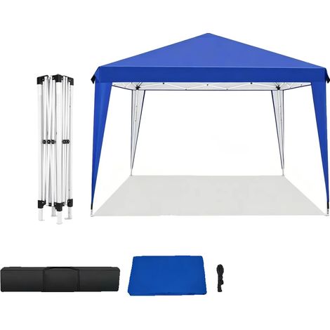 Tente Canopy, Design Imperméable, Cadre Résistant au Vent, Bleu (1/2)