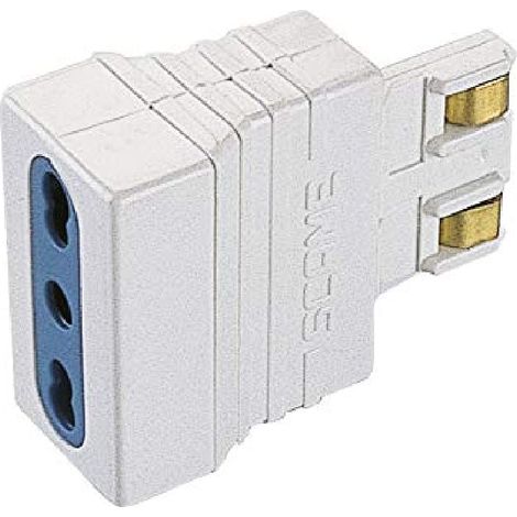 POLY POOL  PP0650Q Adattatore Singolo Spina Lamellare Grande 16A 2P+T - Adattatore MAGIC 250V Presa Bivalente Italiana-Tedesca 10A/16A 2P+T - Adattatore Bivalente Spina Lamellare 100% Made in Italy (1/3)