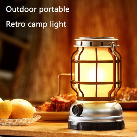 Lampe solaire LED rechargeable USB, étanche, à suspendre à une tente pour la randonnée et le camping. (1/5)