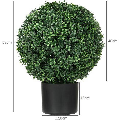 Plante artificielle de buis, sphérique, 52 x 40 cm, verte (1/5)