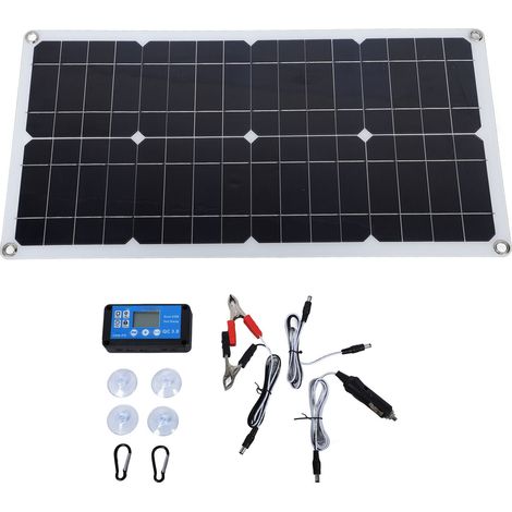 Kit de panneau solaire 100W étanche IP67 – Contrôleur DC 12V/24V 20A – Dimensions 54x28cm – Énergie portable pour camping-car et caravane (1/5)