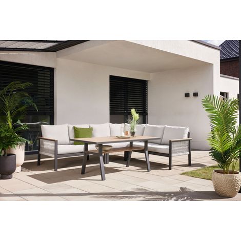 Primaster Gartenmöbel-Set Kos Aluminium in Holzoptik Lounge Set (1/3)
