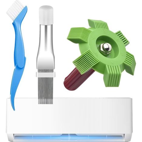 Kit completo de limpieza para aire acondicionado: juego de 3 piezas con condensador y refrigerador.
