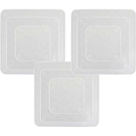 Pack de 3 couvercles en silicone extensibles carrés 3 tailles 9,5 cm - 14 cm - 19 cm (1/5)