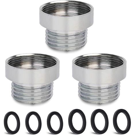 3 pièces Kit d'adaptateur de robinet, Mâle M20 mm vers Femelle M24 mm pour aérateur de cuisine Adaptateur de robinet d'évier Connexion tuyau d'arrosage Filtre à eau Tuyau standard (1/5)