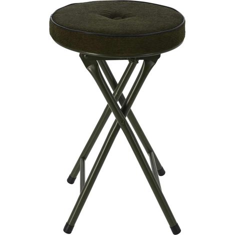 Taburete plegable tapizado en color oscuro (1/3)