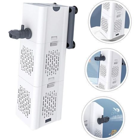 Filtro per acquario silenzioso 4 in 1 - Filtro interno per acquario - 500-1000 l/h - Pompa per acquario - Aerazione e ossigenazione - Cambio d'acqua per Betta, tartarughe, pesci da stagno e giardino (1/5)
