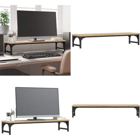 Support de moniteur chêne sonoma 85x23x15,5cm bois d'ingénierie - Support Ordinateur - Support Ecran - Bureau Ergonomique - Meuble Informatique - Rangement Pc - Home & Living (1/5)