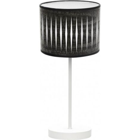 Lampada da tavolo Piron 1xe14 Bianco/Legno Nero 42x17x17 Cm brand FABRILAMP
