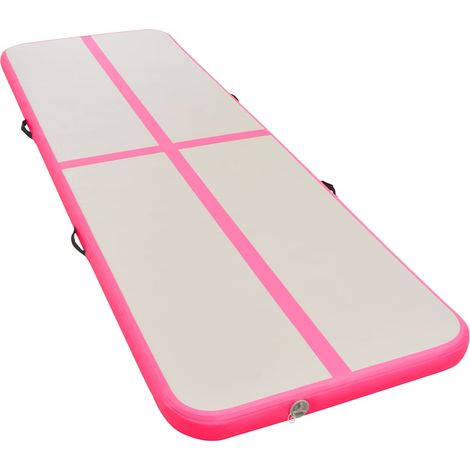 Tapis gonflable de gymnastique avec pompe 600x100x10cm PVC Rose (1/5)