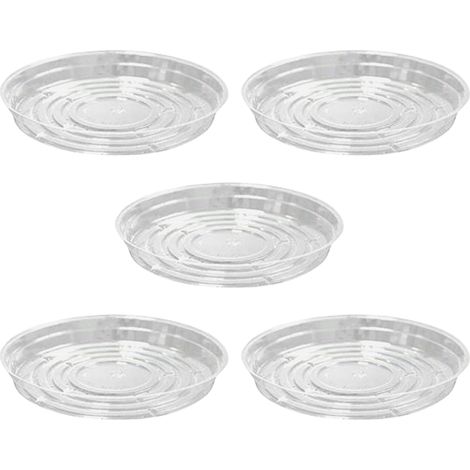 Sous-pot Plastique Recyclable PET - 5 Pièces - Tailles 6/8/10/12In - Transparent - Anti-dérapage et Anti-fuite (1/5)