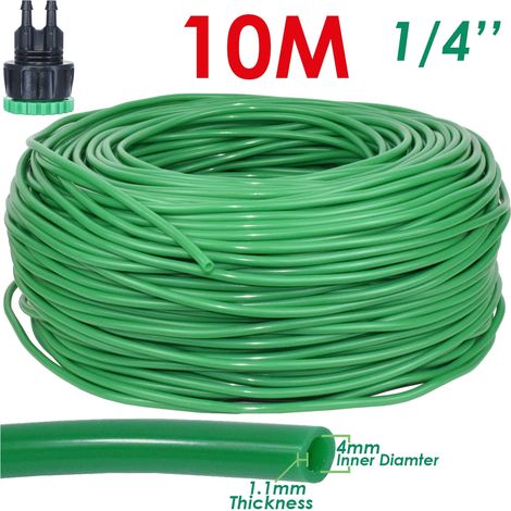 (SPL11-KIT10-10M-1/4'') Tuyau d'arrosage de jardin 1/4 pouce 4/7 mm PVC micro-goutte pour balcon, pelouse et serre (1/5)