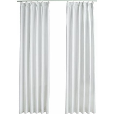 vidaXL Blackout Curtains with Hooks 2 pcs Off White 140x225 cm