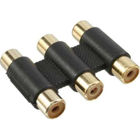 Adaptateur Cinch - 3 Prises Femelles Dorées - Pour Câbles Audio Vidéo - 1 Pièce