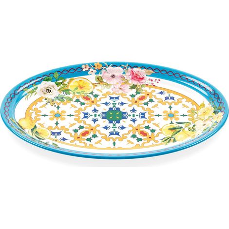 GUZZINI Vassoio Ovale Piccolo Flower & Lemon Melamina Table Decor (1/2)