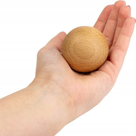 Pelota de yoga para masaje de pies y cuerpo, rodillo masajeador de madera aceitada de 5 cm (1/5)