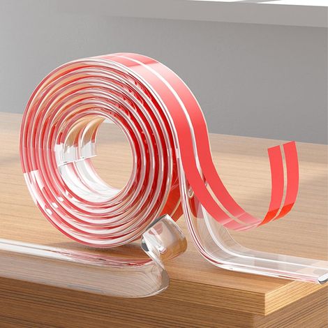 Protections de Bord Table pour Bébé 6/4/2 Mètres, Protection des Bords, Pré-adhésif Transparent PVC Protecteur Bords Bebe - Long: 3m, Width: 2,0 x (1/4)