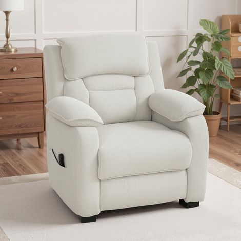 Fauteuil relax électrique fauteuil inclinable port USB repose-pieds poches latérales télécommande 86x90x103cm crème (1/5)