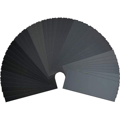 Assortiment de papier de verre pour usage à sec/à l'eau - 90 feuilles, grain 400 à 3000, 22,9 x 9,1 cm - Idéal pour le polissage du métal, du bois et des voitures (1/4)