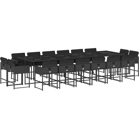 Maison Exclusive - Ensemble à manger de jardin 17 pcs coussins noir résine tressée (1/5)