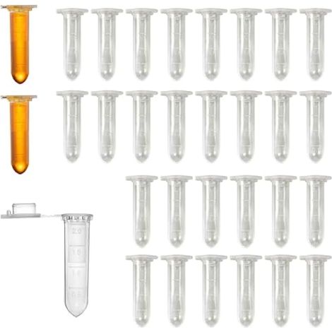 300 Pcs Micro Centrifugeuse Tubes, 2ml Clear Micro Plastic Tube, Polypropylène 2ml avec Bouchon à Clipser Tubes de Laboratoire Micro Centrifuge Tubes (1/4)